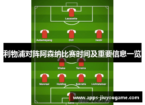 利物浦对阵阿森纳比赛时间及重要信息一览 利物浦对阵阿森纳比赛时间及重要信息一览